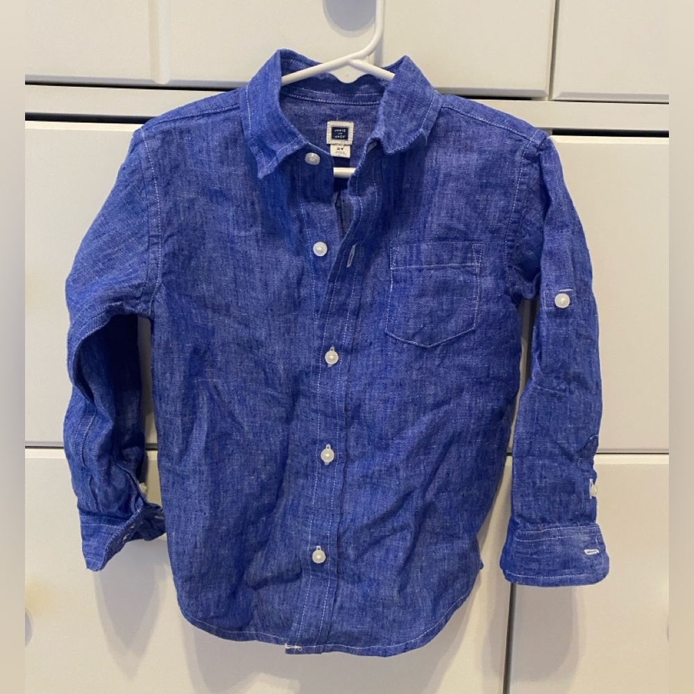 Janie and Jack Blue Linen Button-Down / Size 2T / VGUC